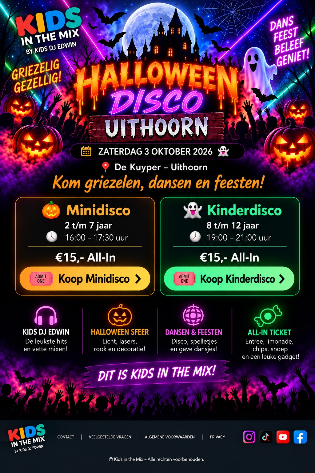 Halloween Disco Uithoorn – zaterdag 3 oktober 2026 – De Kuyper
