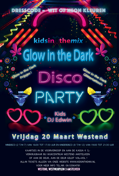 Glow in the Dark kinderdisco Westend Amstelveen